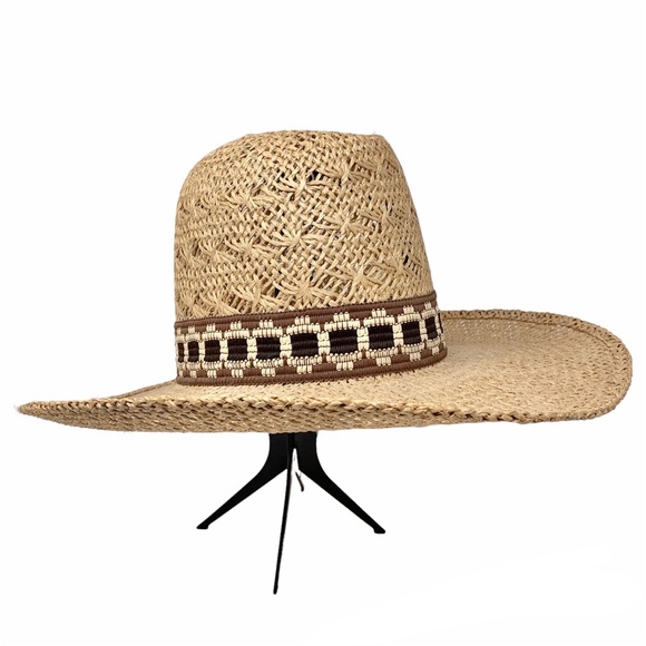 Western Style Mens Straw Cowboy Hat 